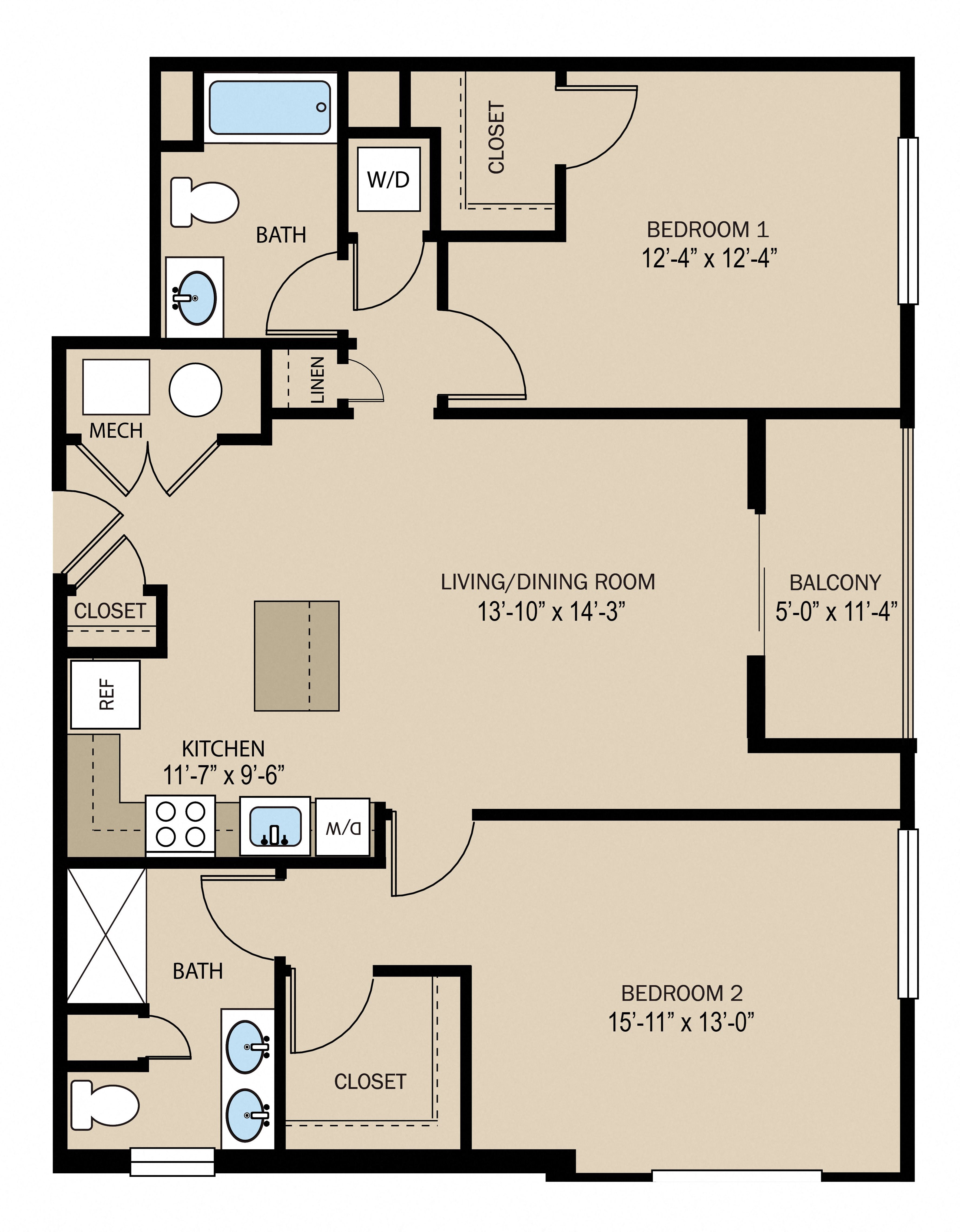 2A - Balcony floor plan